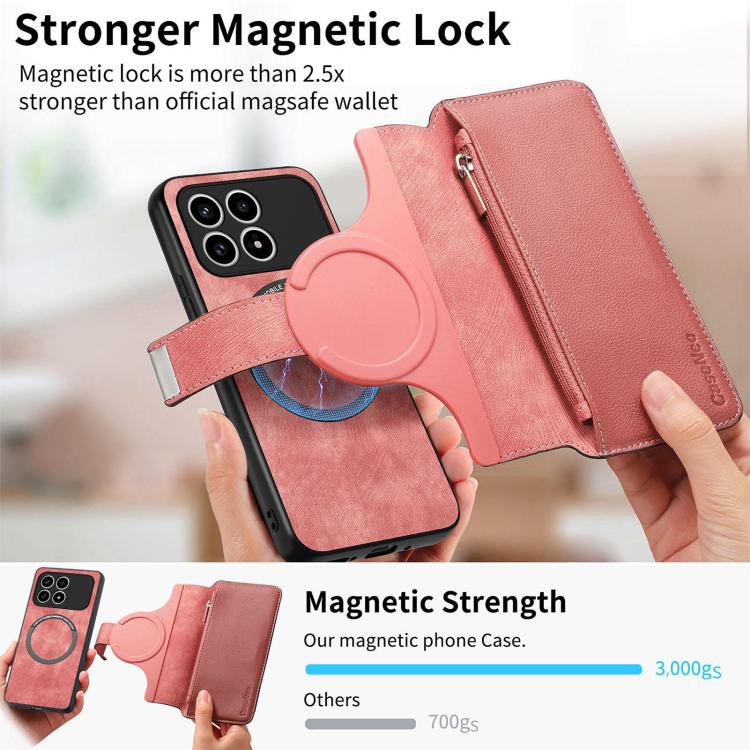 For Redmi K90 / Poco F8 Pro 5G CaseNeo MagSafe RFID Anti-theft Zipper Wallet Retro Leather Phone Case