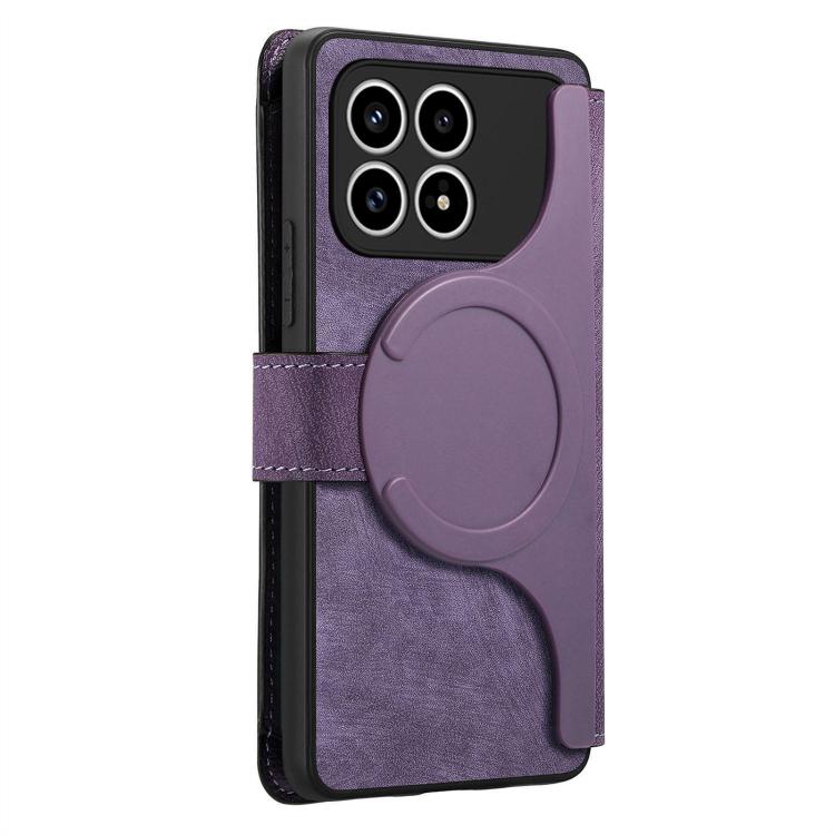 For Redmi K90 / Poco F8 Pro 5G CaseNeo MagSafe RFID Anti-theft Zipper Wallet Retro Leather Phone Case