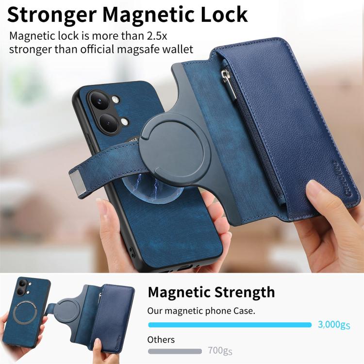 For Redmi Turbo 5 Max / Poco X8 Pro Max CaseNeo MagSafe RFID Anti-theft Zipper Wallet Retro Leather Phone Case