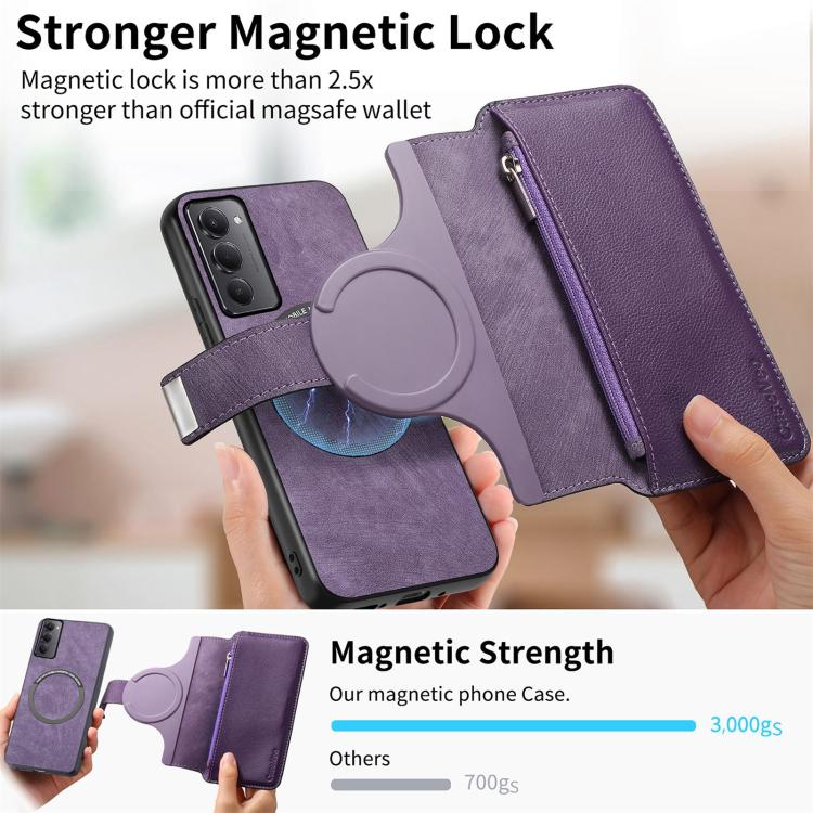 For Redmi 15 5G Global / 4G SEA 169.5mm CaseNeo MagSafe RFID Anti-theft Zipper Wallet Retro Leather Phone Case