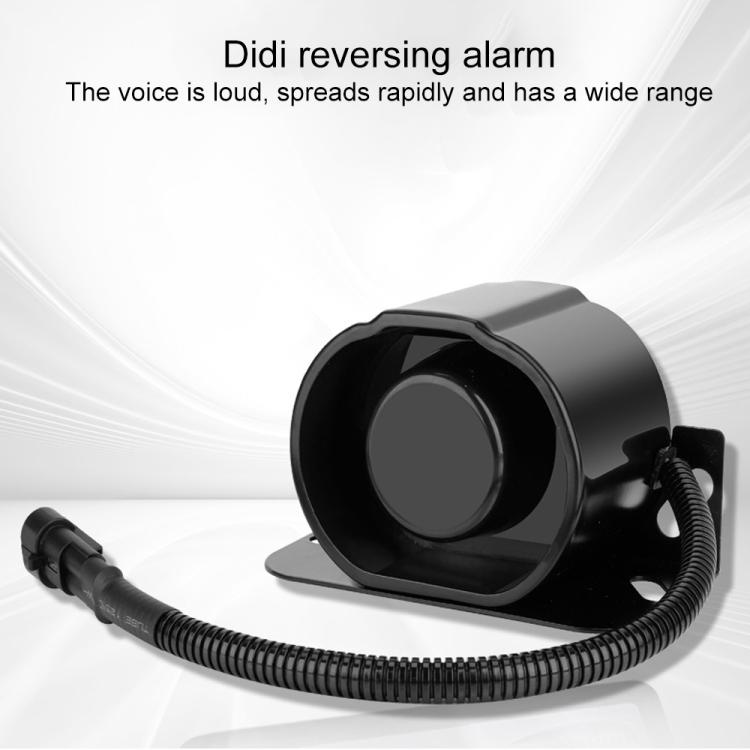 12V / 24V Waterproof Voice Reversing Horn Alarm Buzzer, with Cable - Black