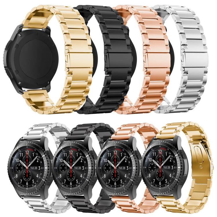 22mm xDfind Three Beads Stainless Steel Watch Band