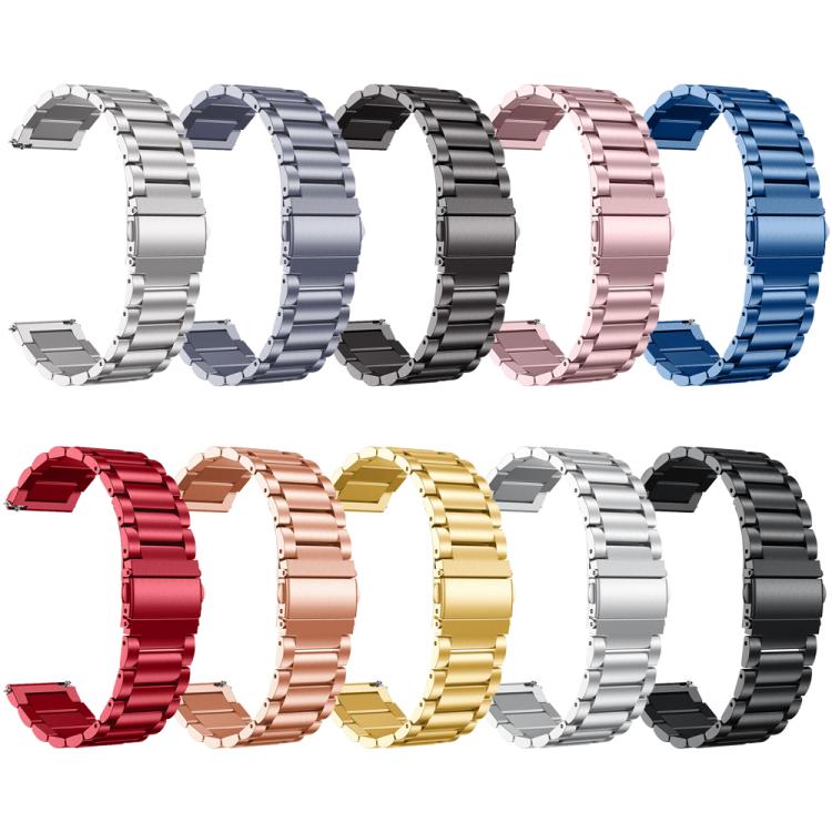 22mm xDfind Three Beads Stainless Steel Watch Band