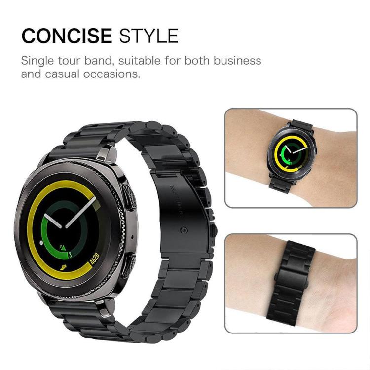 22mm xDfind Three Beads Stainless Steel Watch Band