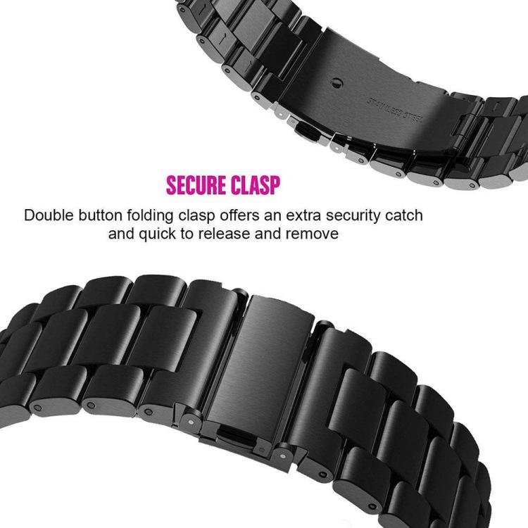 22mm xDfind Three Beads Stainless Steel Watch Band
