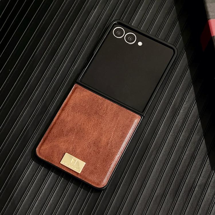 For Samsung Galaxy Z Flip7 5G Crazy Horse Texture PU Phone Case