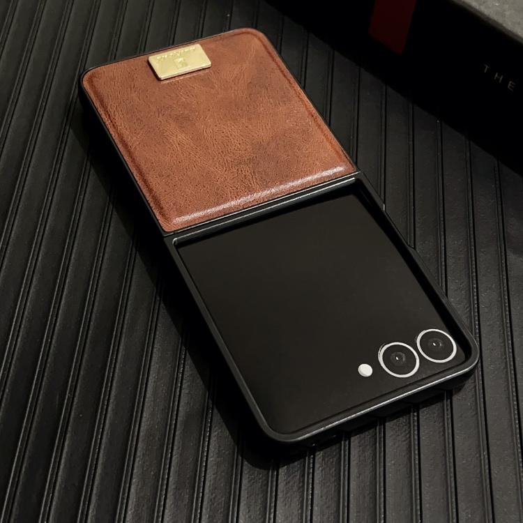 For Samsung Galaxy Z Flip7 5G Crazy Horse Texture PU Phone Case