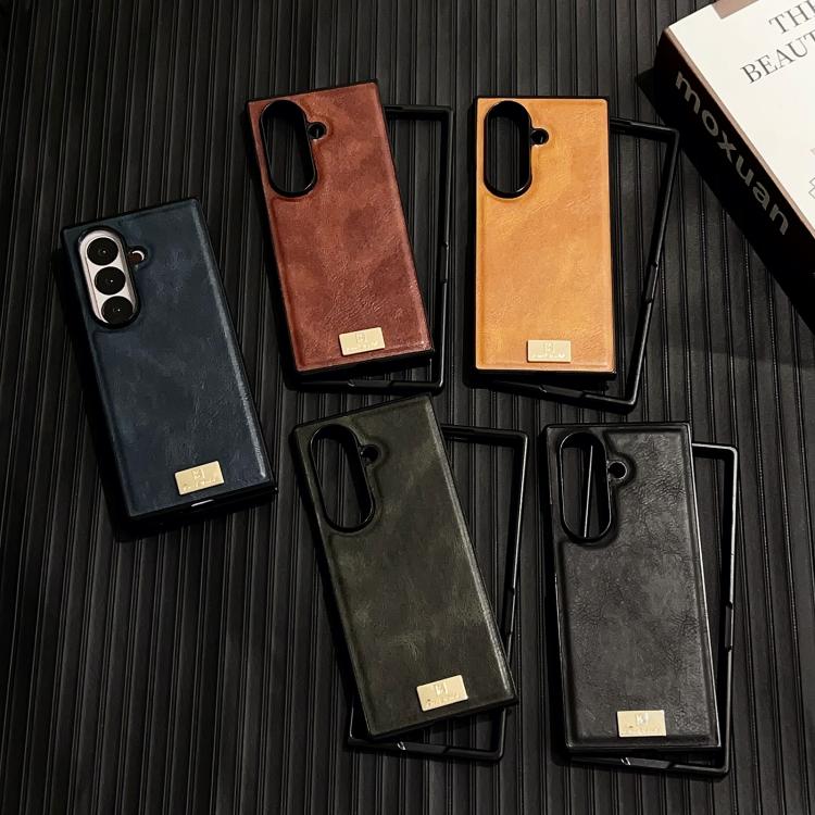 For Samsung Galaxy Z Fold7 5G Crazy Horse Texture PU Phone Case