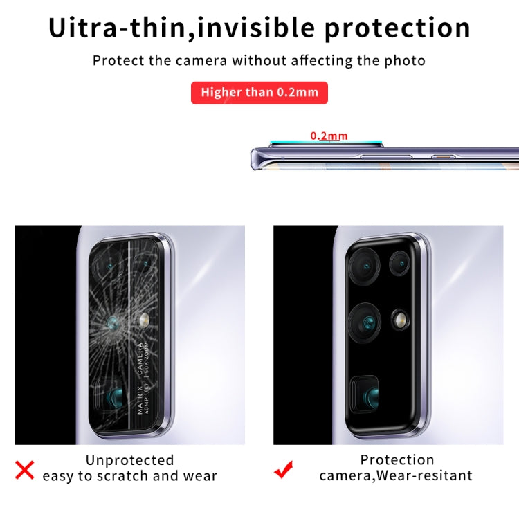 For Huawei Honor 30 Silk Screen Luminous Ring Back Camera Lens Film