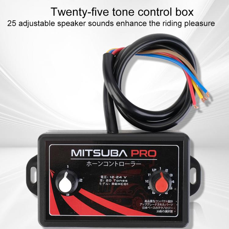 12V / 24V Universal Car Horn Controller 25 Sound Effects Sound Control Speaker - Black