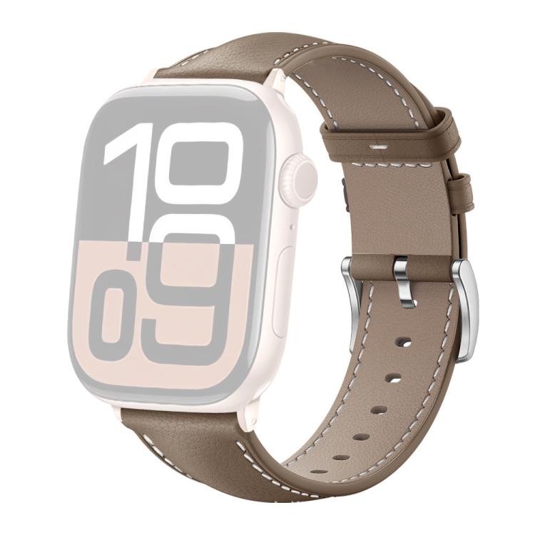 For Apple Watch 38 / 40 / 41 / S10 42mm xDfind Black Shark Fine Grain Leather Watch Band