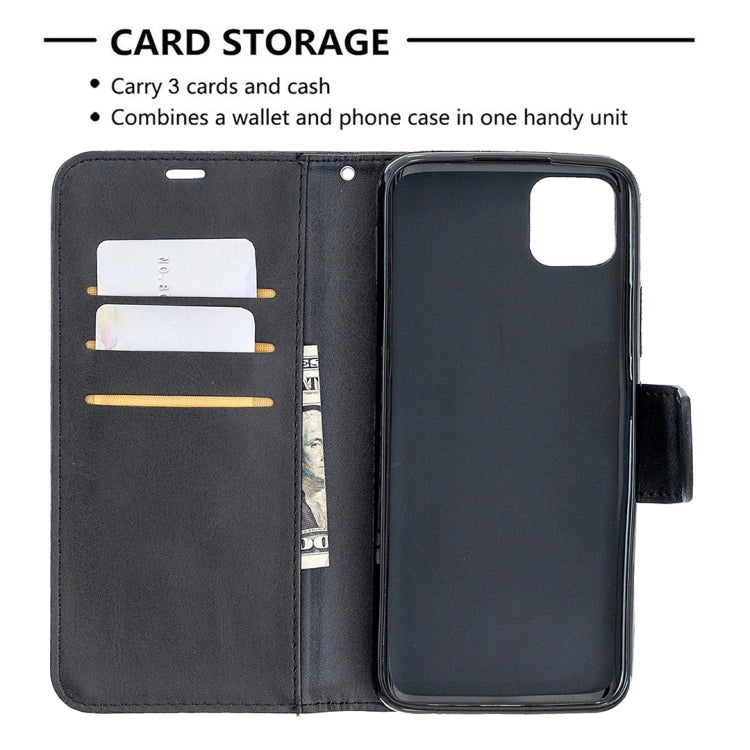 For OPPO Realme C11 Retro Lambskin Texture Pure Color Horizontal Flip PU Leather Case, with Holder & Card Slots & Wallet & Lanyard