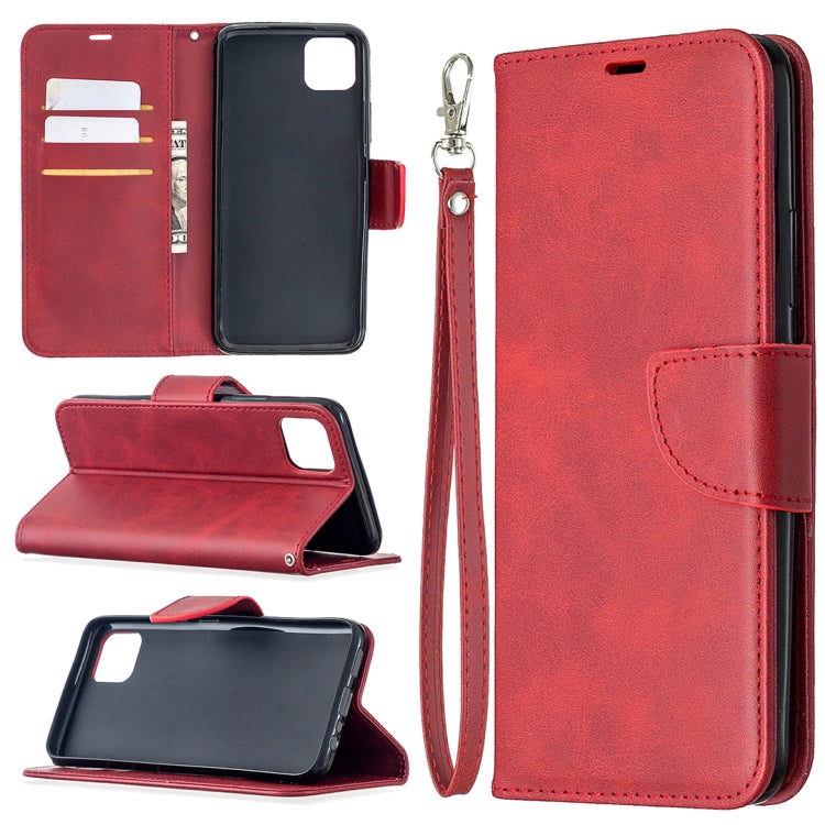 For OPPO Realme C11 Retro Lambskin Texture Pure Color Horizontal Flip PU Leather Case, with Holder & Card Slots & Wallet & Lanyard