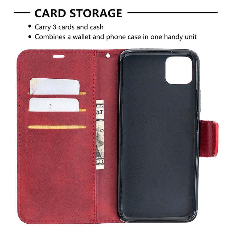 For OPPO Realme C11 Retro Lambskin Texture Pure Color Horizontal Flip PU Leather Case, with Holder & Card Slots & Wallet & Lanyard