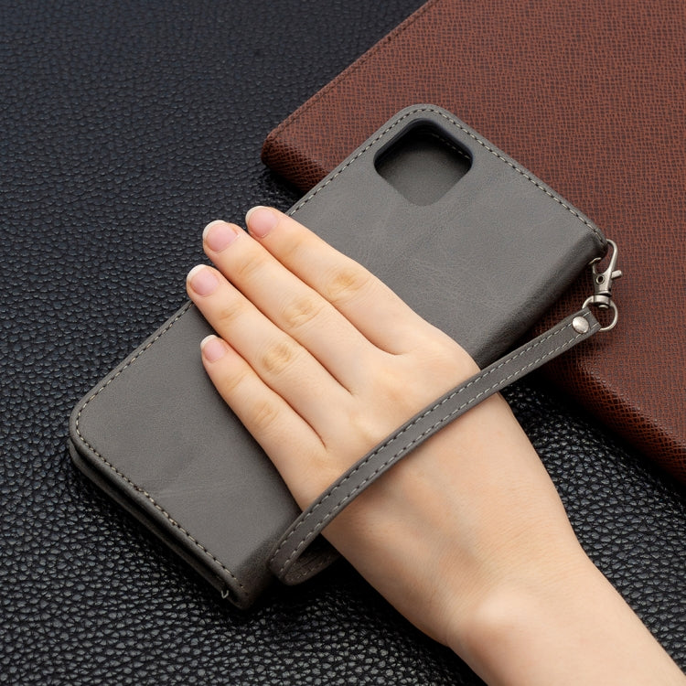 For OPPO Realme C11 Retro Lambskin Texture Pure Color Horizontal Flip PU Leather Case, with Holder & Card Slots & Wallet & Lanyard