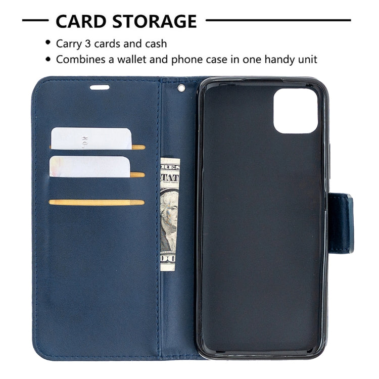 For OPPO Realme C11 Retro Lambskin Texture Pure Color Horizontal Flip PU Leather Case, with Holder & Card Slots & Wallet & Lanyard