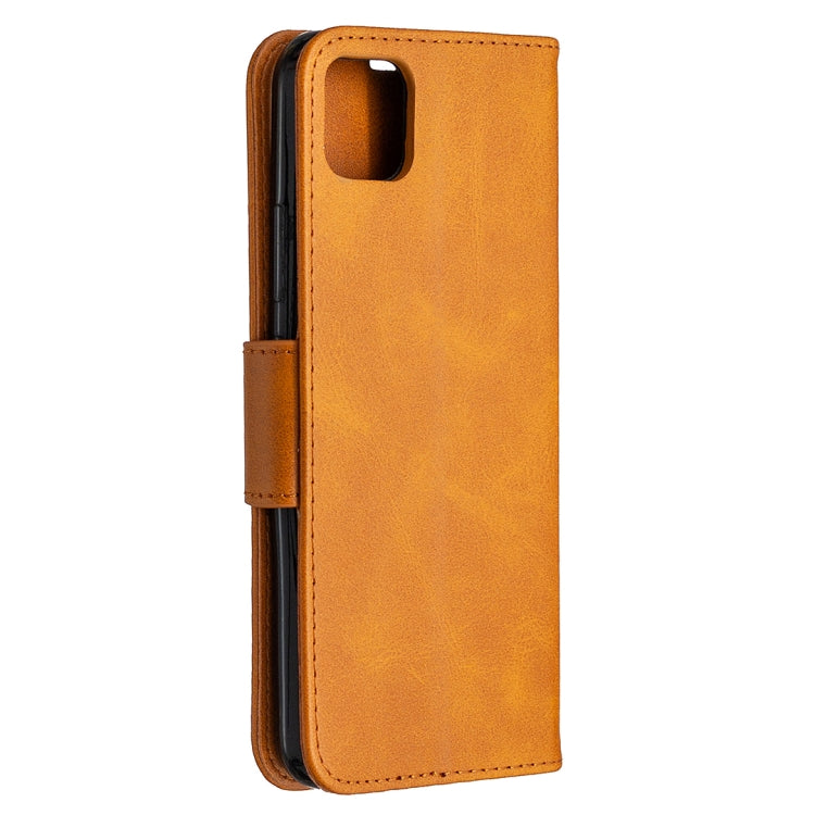 For OPPO Realme C11 Retro Lambskin Texture Pure Color Horizontal Flip PU Leather Case, with Holder & Card Slots & Wallet & Lanyard