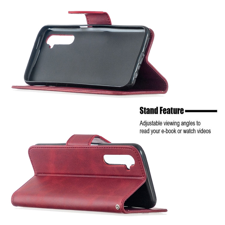 For OPPO Realme 6 Retro Lambskin Texture Pure Color Horizontal Flip PU Leather Case, with Holder & Card Slots & Wallet & Lanyard