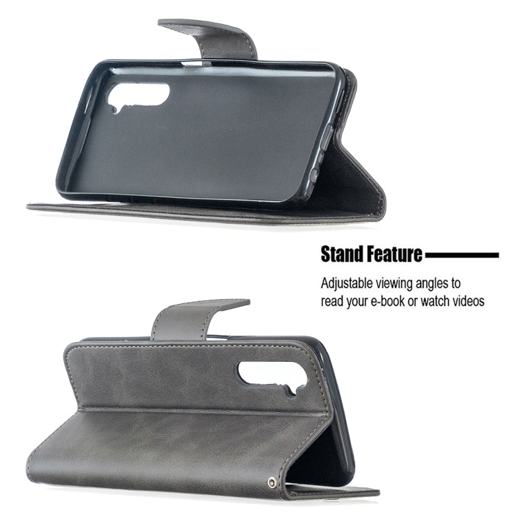 For OPPO Realme 6 Retro Lambskin Texture Pure Color Horizontal Flip PU Leather Case, with Holder & Card Slots & Wallet & Lanyard