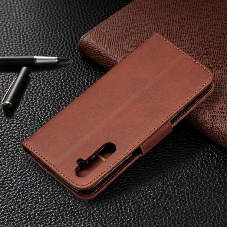 For OPPO Realme 6 Retro Lambskin Texture Pure Color Horizontal Flip PU Leather Case, with Holder & Card Slots & Wallet & Lanyard