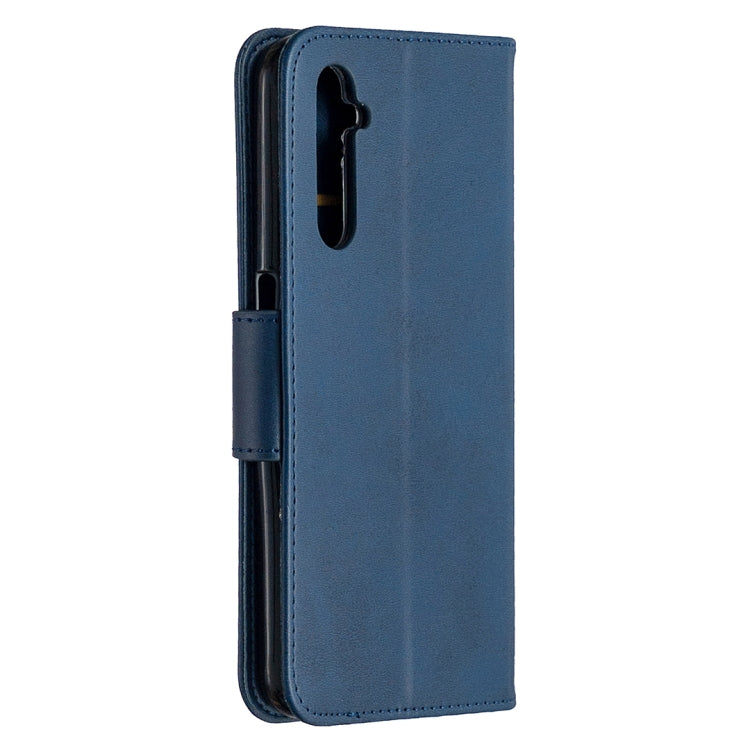 For OPPO Realme 6 Retro Lambskin Texture Pure Color Horizontal Flip PU Leather Case, with Holder & Card Slots & Wallet & Lanyard