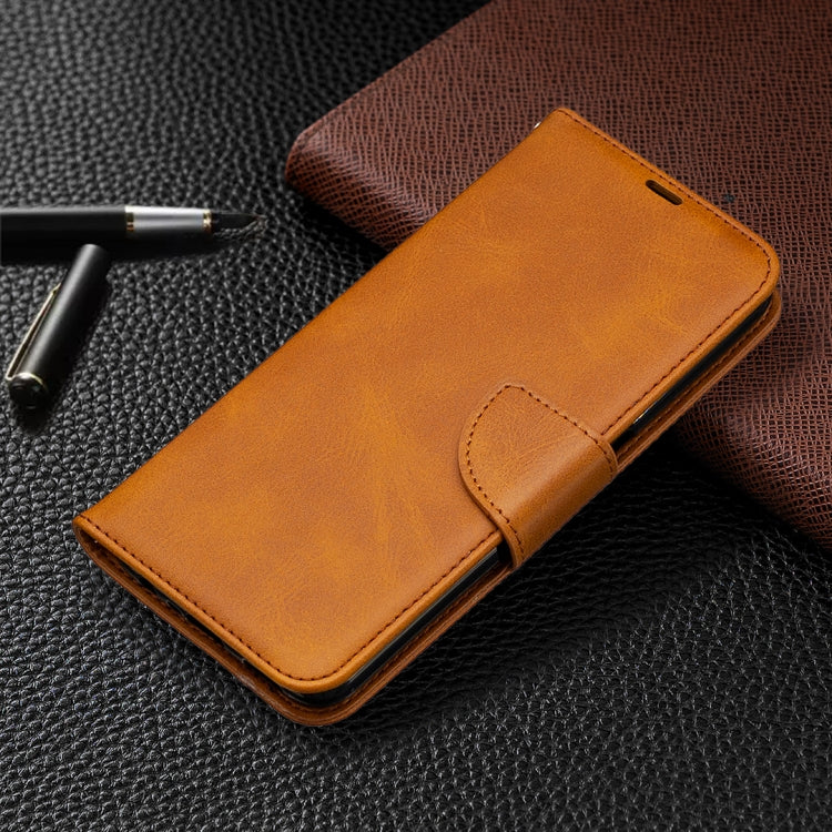 For OPPO Realme 6 Retro Lambskin Texture Pure Color Horizontal Flip PU Leather Case, with Holder & Card Slots & Wallet & Lanyard