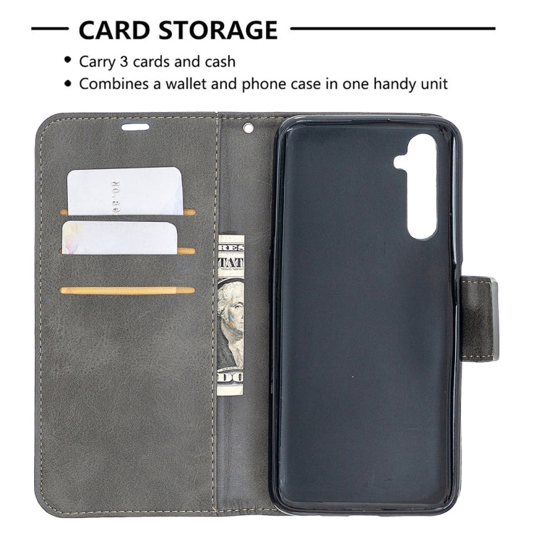 For OPPO Realme 6 Pro Retro Lambskin Texture Pure Color Horizontal Flip PU Leather Case, with Holder & Card Slots & Wallet & Lanyard