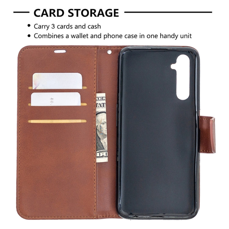 For OPPO Realme 6 Pro Retro Lambskin Texture Pure Color Horizontal Flip PU Leather Case, with Holder & Card Slots & Wallet & Lanyard