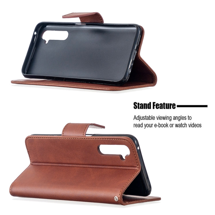 For OPPO Realme 6 Pro Retro Lambskin Texture Pure Color Horizontal Flip PU Leather Case, with Holder & Card Slots & Wallet & Lanyard