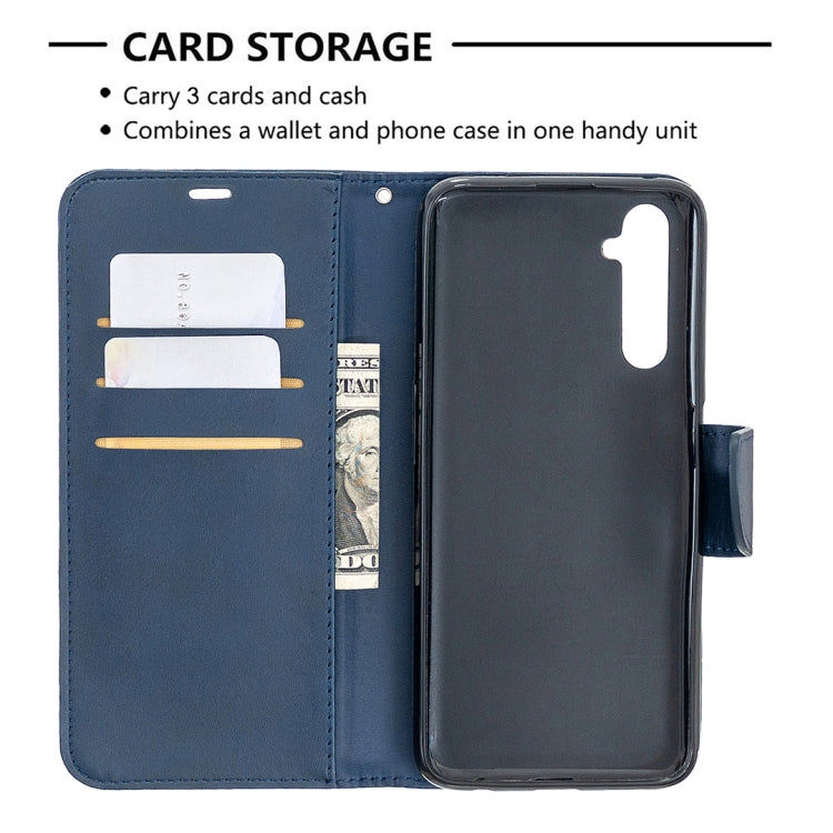 For OPPO Realme 6 Pro Retro Lambskin Texture Pure Color Horizontal Flip PU Leather Case, with Holder & Card Slots & Wallet & Lanyard