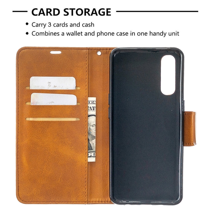 For OPPO Reno3 Pro Retro Lambskin Texture Pure Color Horizontal Flip PU Leather Case, with Holder & Card Slots & Wallet & Lanyard