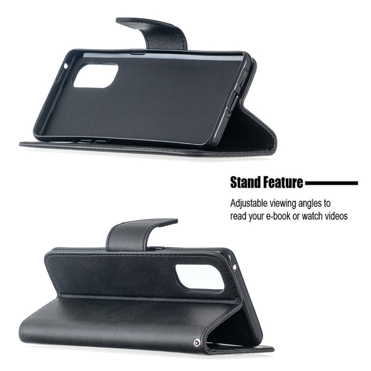 For OPPO Reno4 Pro 5G Retro Lambskin Texture Pure Color Horizontal Flip PU Leather Case, with Holder & Card Slots & Wallet & Lanyard