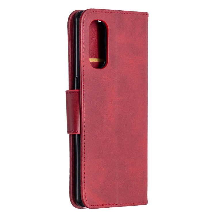 For OPPO Reno4 Pro 5G Retro Lambskin Texture Pure Color Horizontal Flip PU Leather Case, with Holder & Card Slots & Wallet & Lanyard