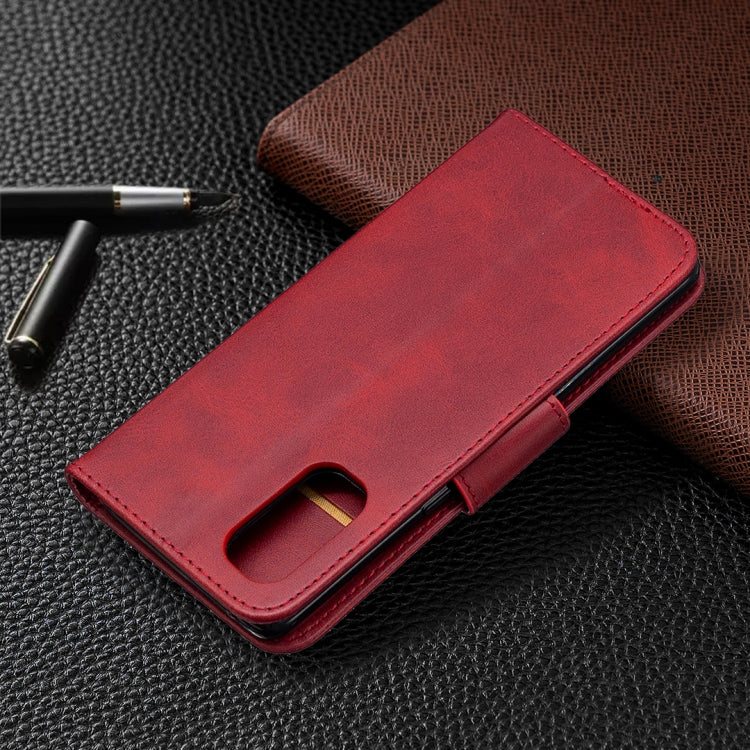 For OPPO Reno4 Pro 5G Retro Lambskin Texture Pure Color Horizontal Flip PU Leather Case, with Holder & Card Slots & Wallet & Lanyard