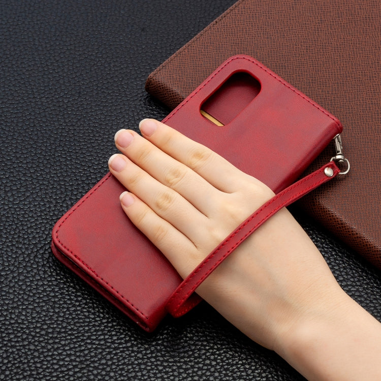 For OPPO Reno4 Pro 5G Retro Lambskin Texture Pure Color Horizontal Flip PU Leather Case, with Holder & Card Slots & Wallet & Lanyard