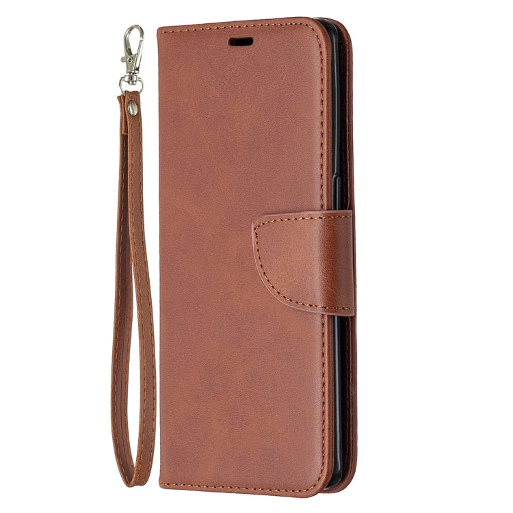 For OPPO Reno4 Pro 5G Retro Lambskin Texture Pure Color Horizontal Flip PU Leather Case, with Holder & Card Slots & Wallet & Lanyard