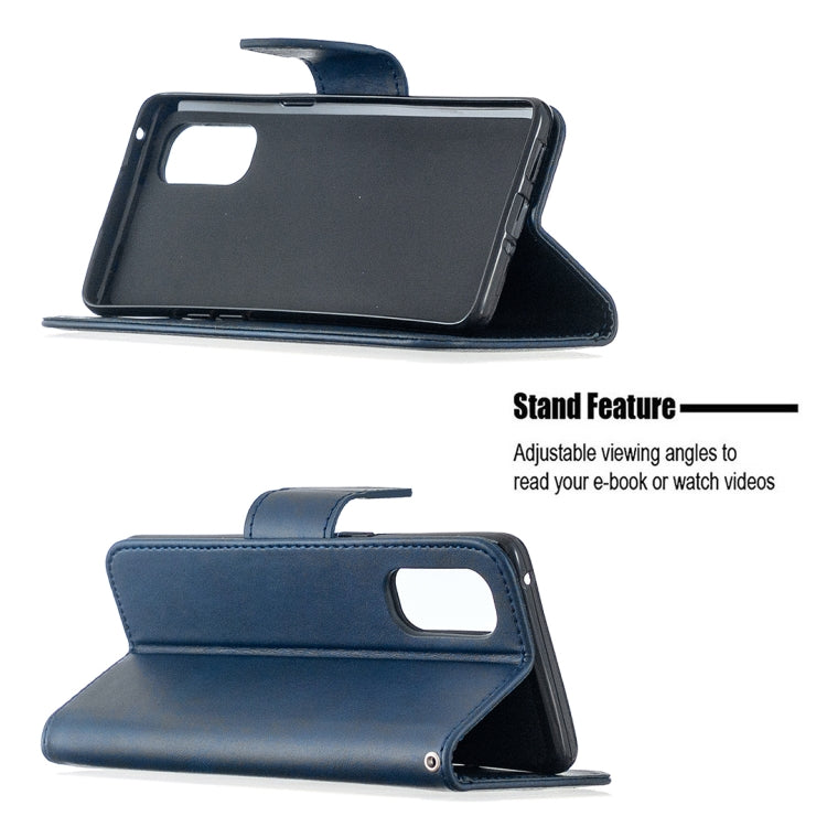 For OPPO Reno4 Pro 5G Retro Lambskin Texture Pure Color Horizontal Flip PU Leather Case, with Holder & Card Slots & Wallet & Lanyard