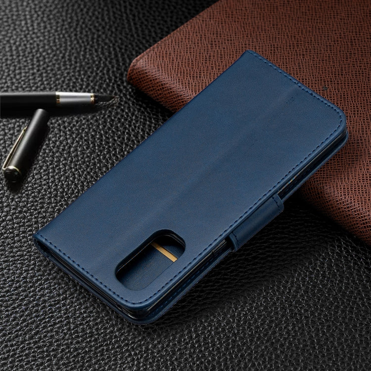 For OPPO Reno4 Pro 5G Retro Lambskin Texture Pure Color Horizontal Flip PU Leather Case, with Holder & Card Slots & Wallet & Lanyard