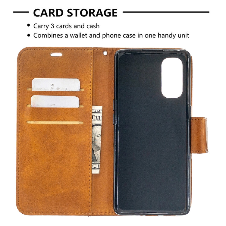 For OPPO Reno4 Pro 5G Retro Lambskin Texture Pure Color Horizontal Flip PU Leather Case, with Holder & Card Slots & Wallet & Lanyard