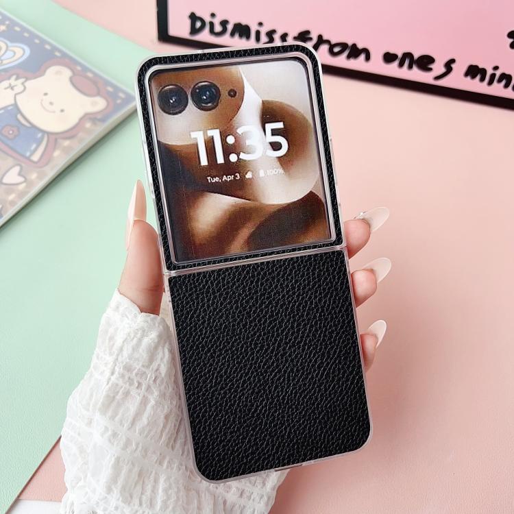 For Motorola Razr 50 Ultra Transparent Frame Jelly PU + PC Phone Case
