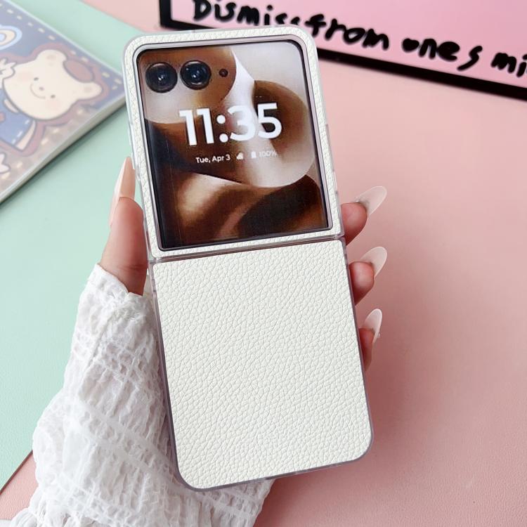 For Motorola Razr 50 Ultra Transparent Frame Jelly PU + PC Phone Case