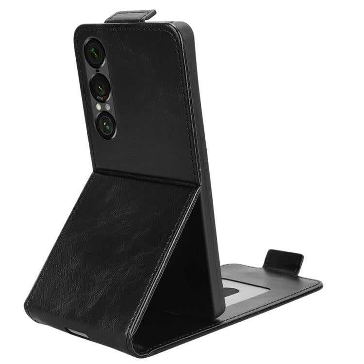 For Sony Xperia 1 VII Magnetic Vertical Flip Leather Phone Case with Buckle