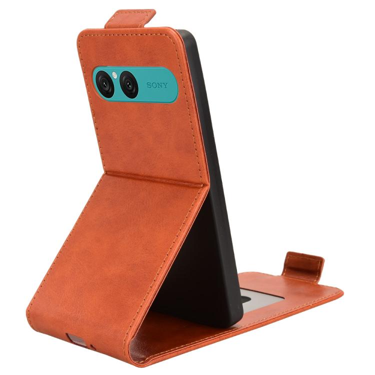 For Sony Xperia 10 VII Magnetic Vertical Flip Leather Phone Case with Buckle