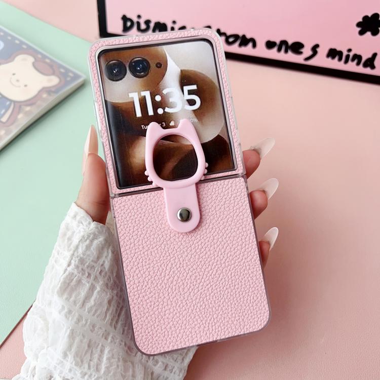For Motorola Razr 60 Ultra Transparent Frame Jelly PU + PC Phone Case with Ring Holder