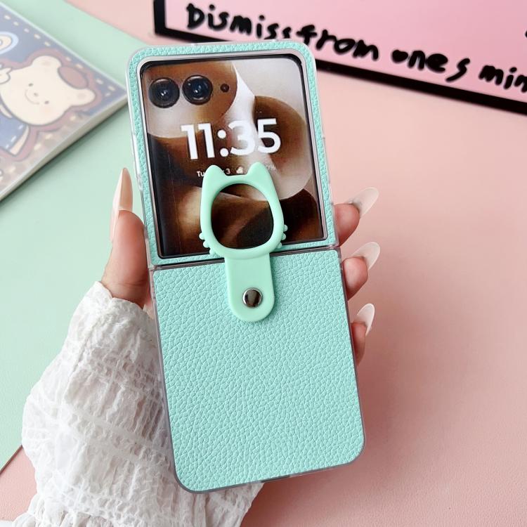 For Motorola Razr 50 Ultra Transparent Frame Jelly PU + PC Phone Case with Ring Holder