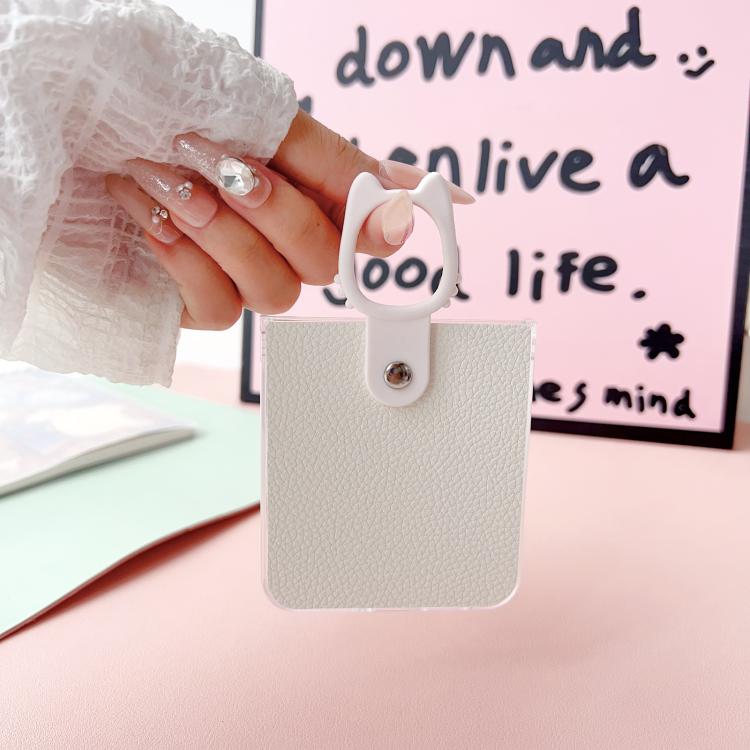 For Motorola Razr 50 Ultra Transparent Frame Jelly PU + PC Phone Case with Ring Holder
