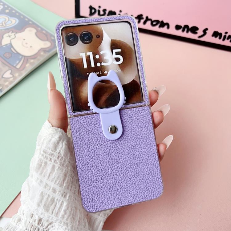 For Motorola Razr 50 Ultra Transparent Frame Jelly PU + PC Phone Case with Ring Holder