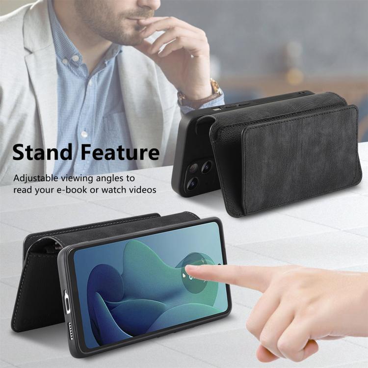 For Motorola Moto G 2024 5G CaseNeo MagSafe RFID Anti-theft Zipper Wallet Retro Leather Phone Case