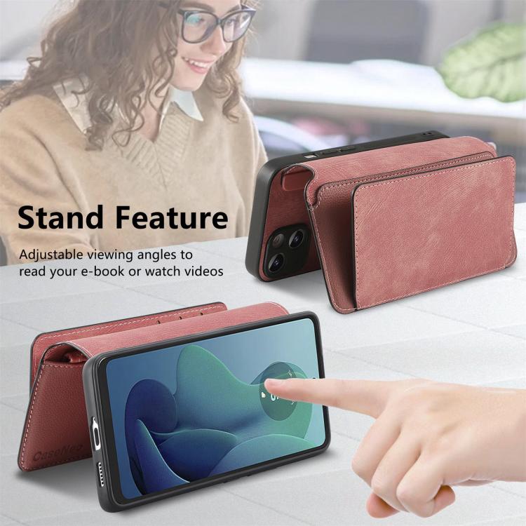 For Motorola Moto G 2024 5G CaseNeo MagSafe RFID Anti-theft Zipper Wallet Retro Leather Phone Case