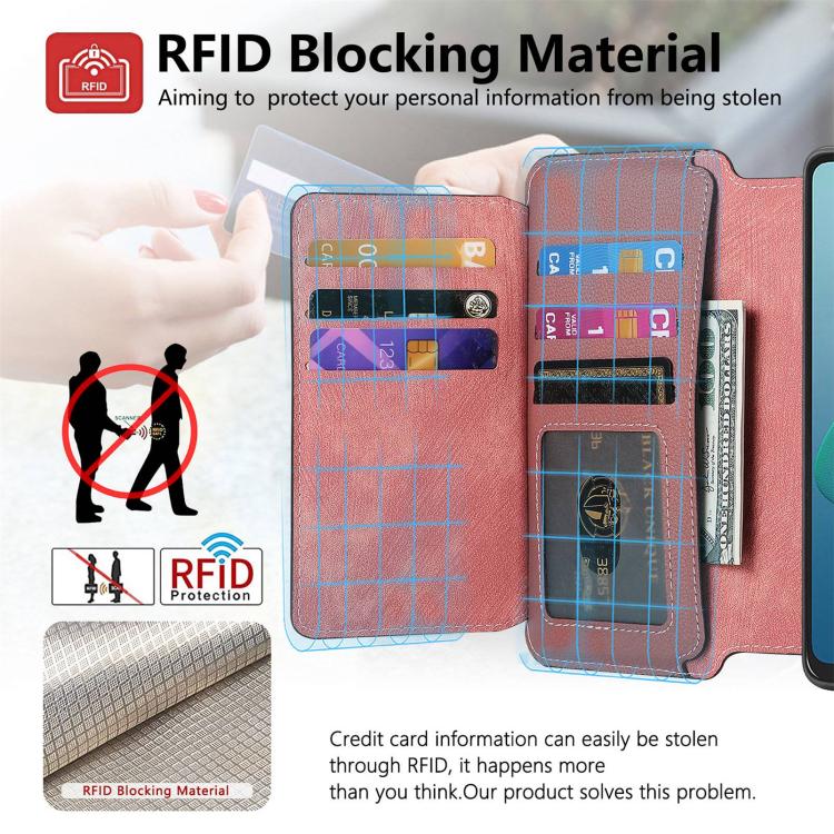 For Motorola Moto G 2024 5G CaseNeo MagSafe RFID Anti-theft Zipper Wallet Retro Leather Phone Case